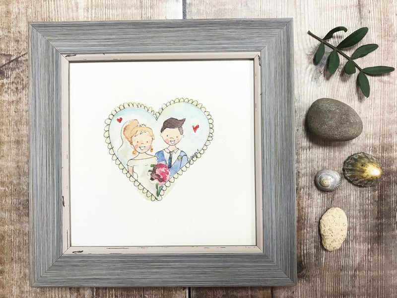 Little Framed Print "Little Couple Anniversary" can be personalised