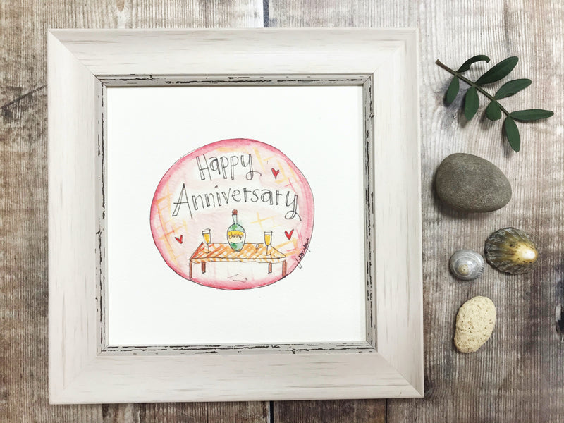 Little Framed Print "Happy Anniversary" can be personalised