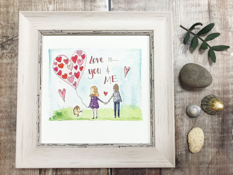 Framed Print "Love is You and Me" can be personalised