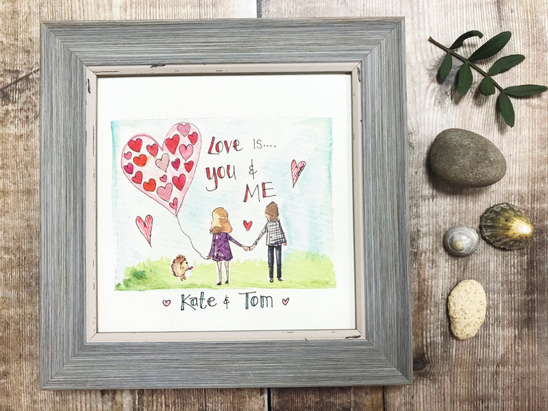 Framed Print "Love is You and Me" can be personalised