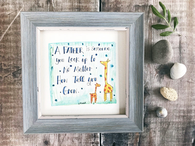 Framed Print "A Father is someone we look up to" can be personalised