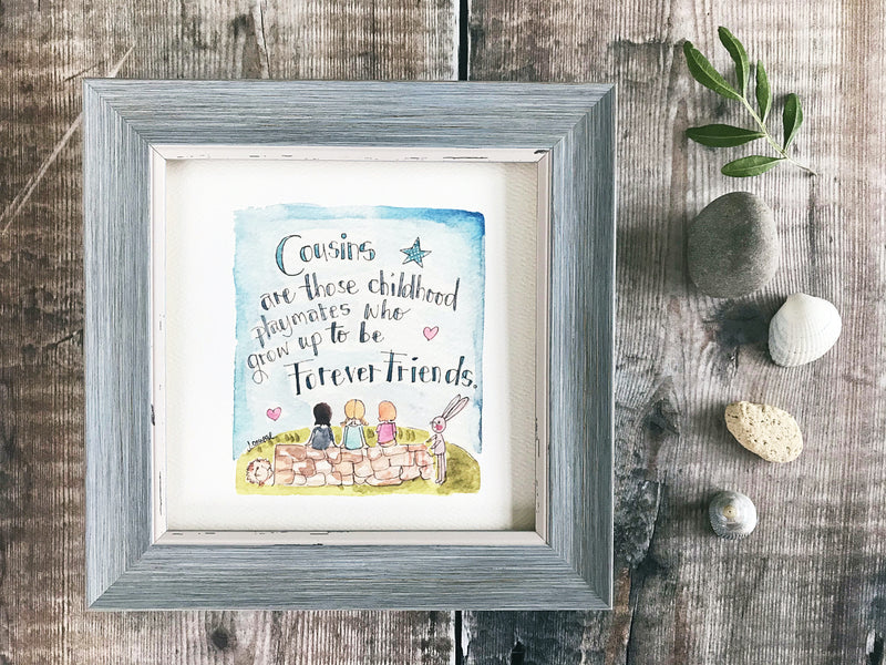 Framed Print "Cousins" can be personalised