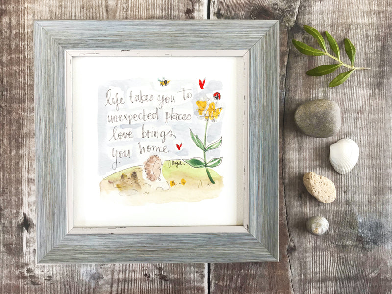 Framed Print "Life takes you to Unexpected Places" can be personalised