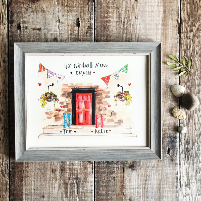 "Red Door 5 Wellies" Personalised Print