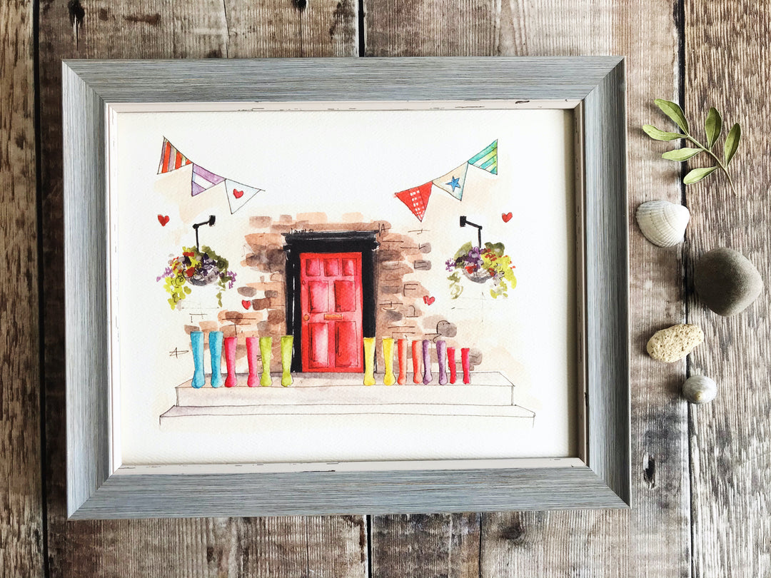 "Red Door Wellies" Personalised Print