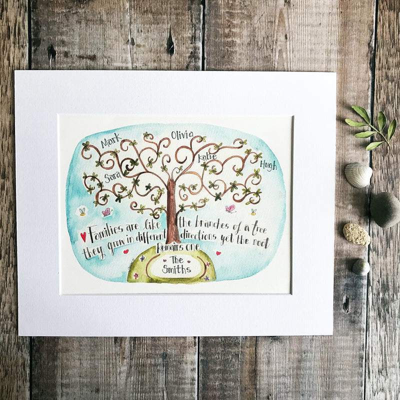 "Family Tree Circular" Personalised Print