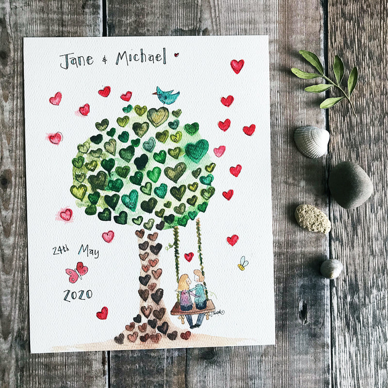 "Heart Tree" Personalised Print