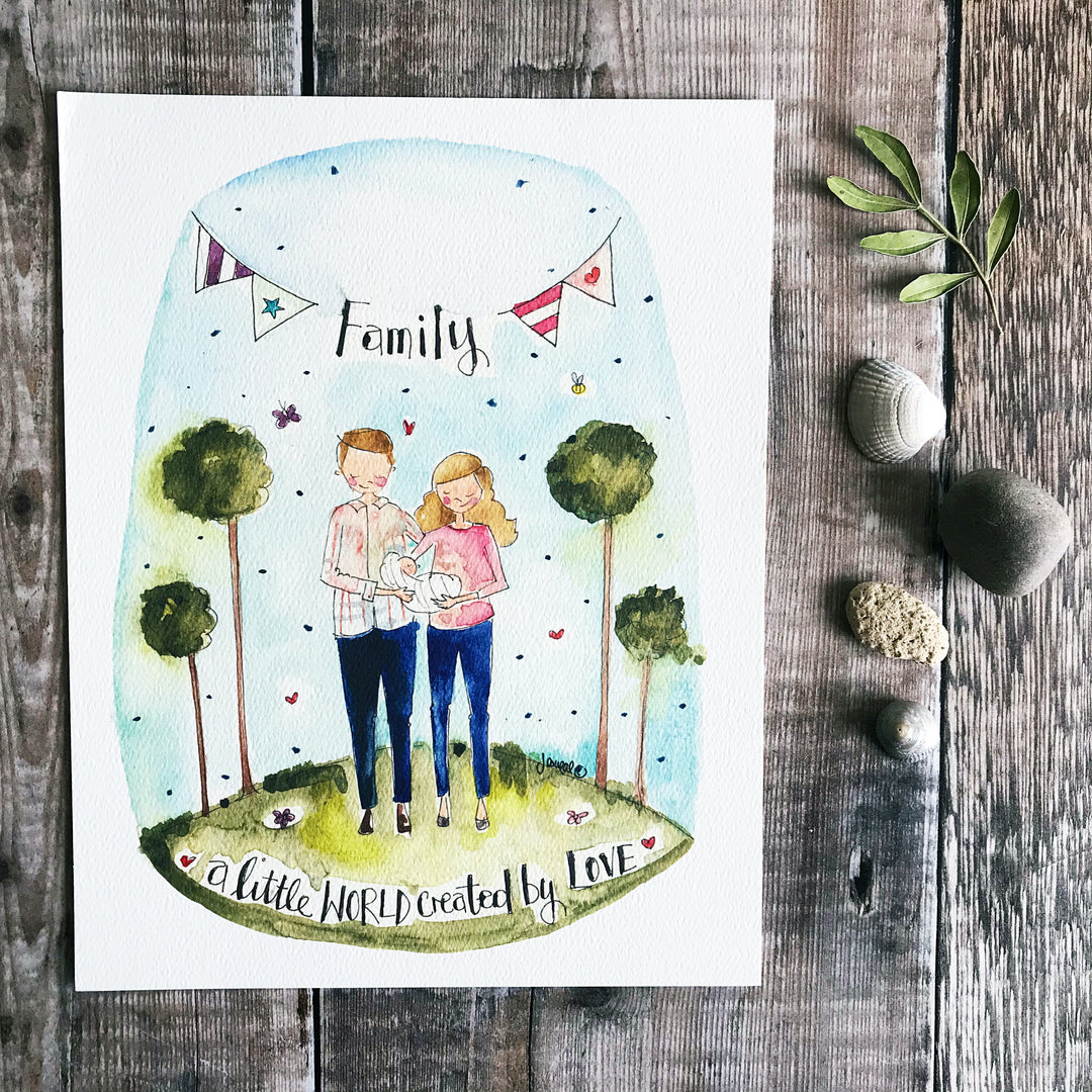 "New Family" Personalised print.