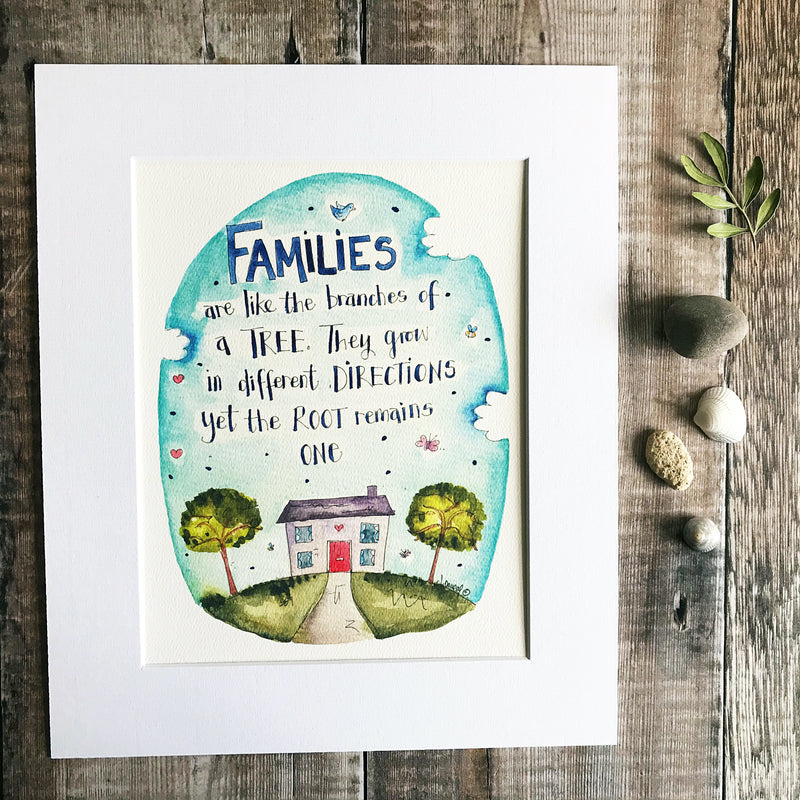"Familes are like the Brances of A Tree" Personalised Print