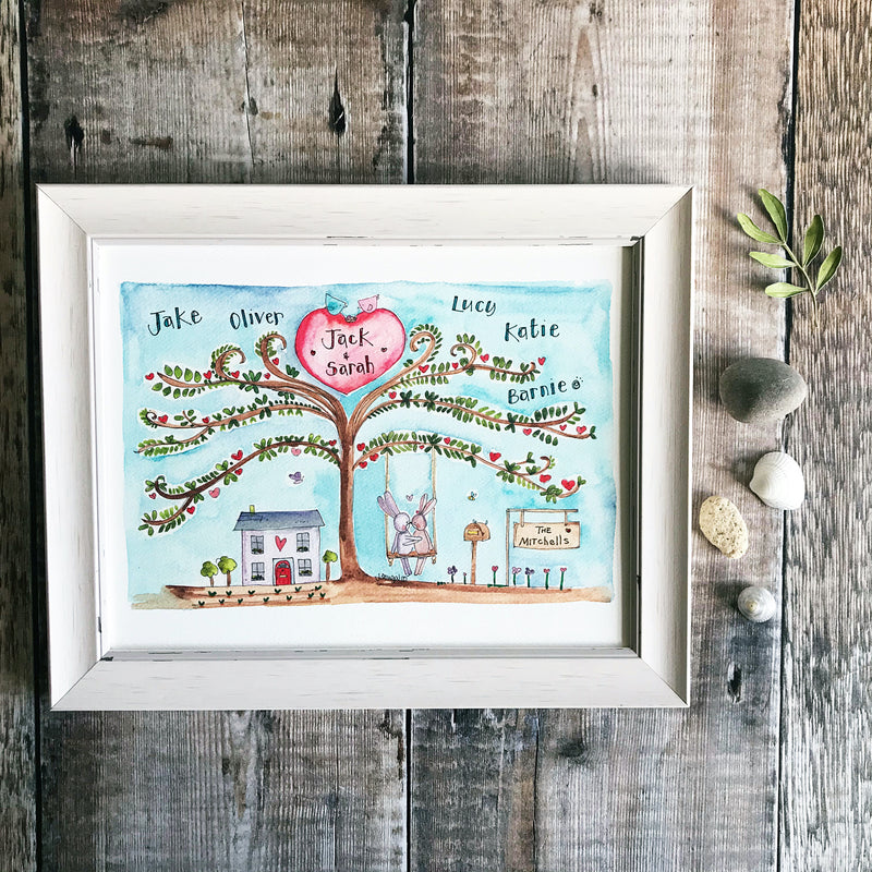 "Family Tree Home is where the Heart is" Personalised Print