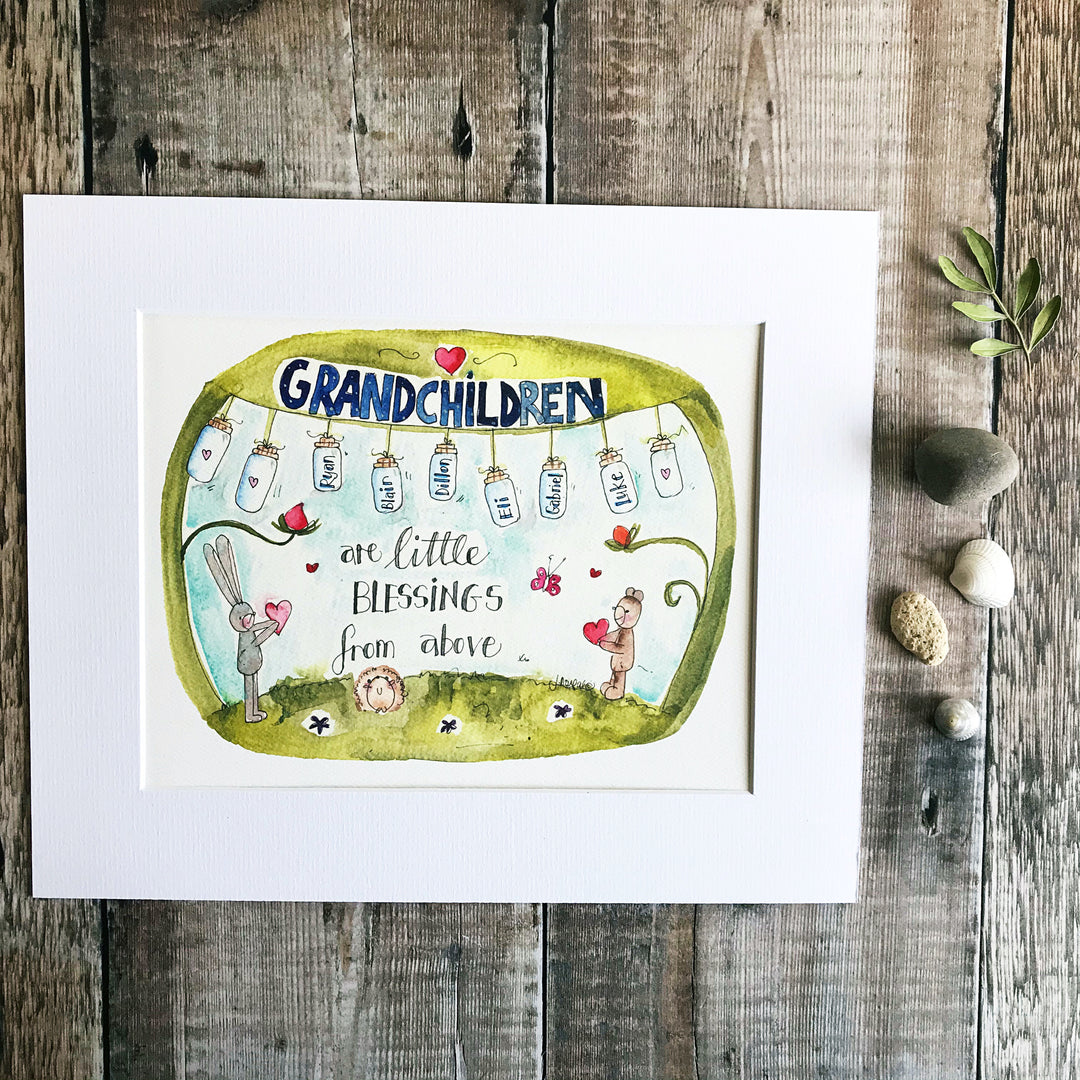 "Grandchildren are Little Blessings" Personalised Print