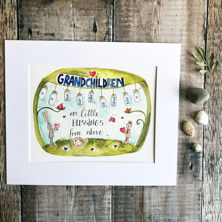"Grandchildren are Little Blessings" Personalised Print