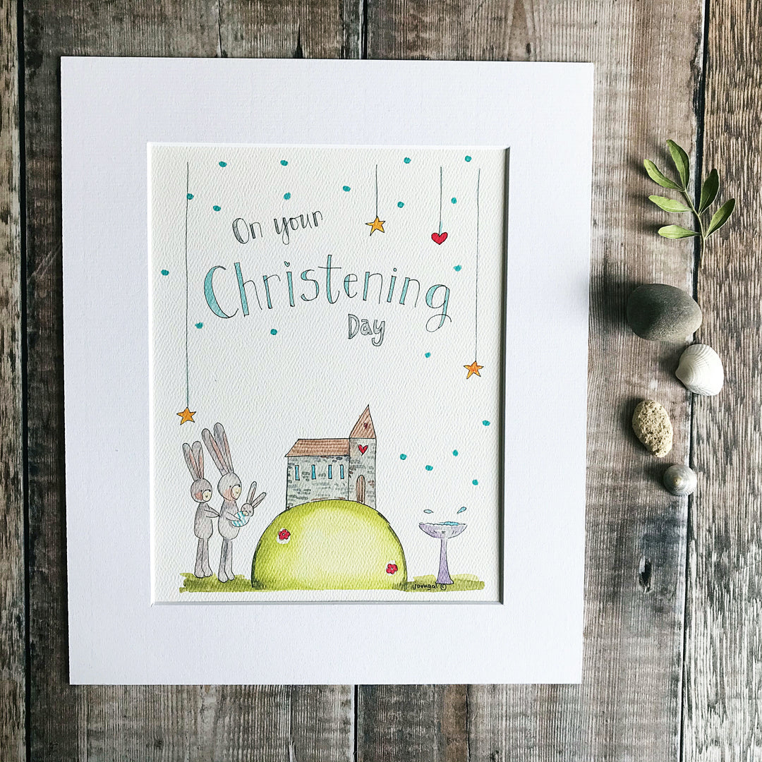 "Christening Boy" Personalised Print