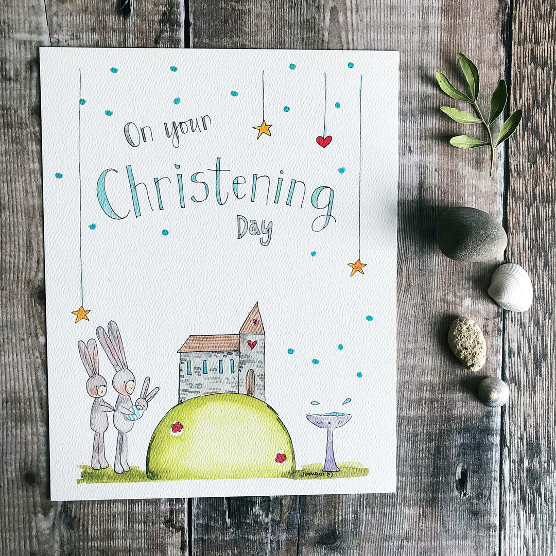"Christening Boy" Personalised Print