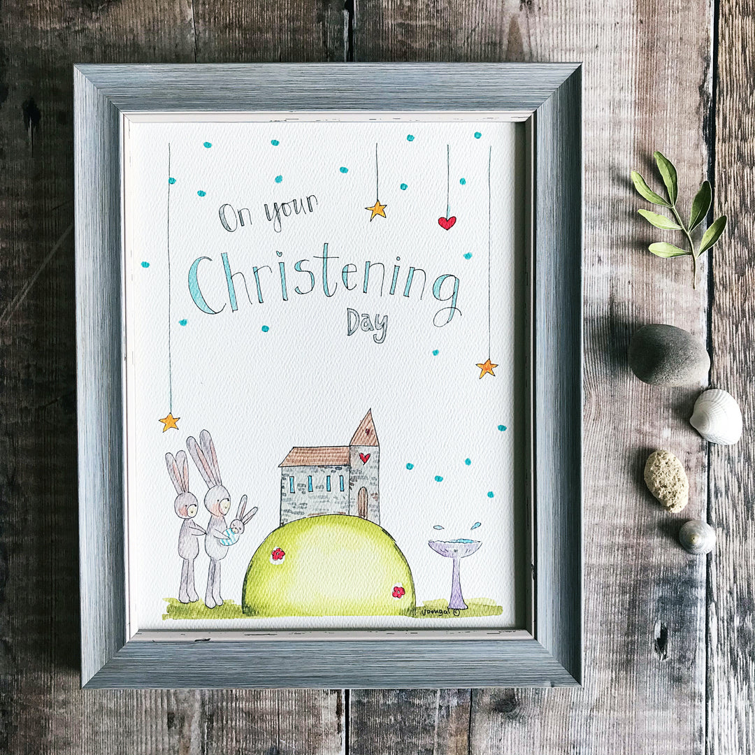 "Christening Boy" Personalised Print