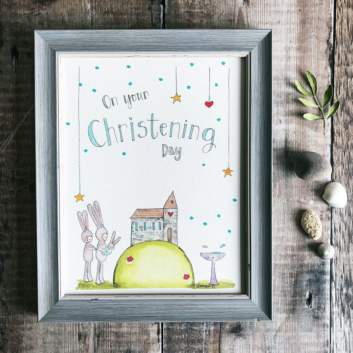 "Christening Boy" Personalised Print