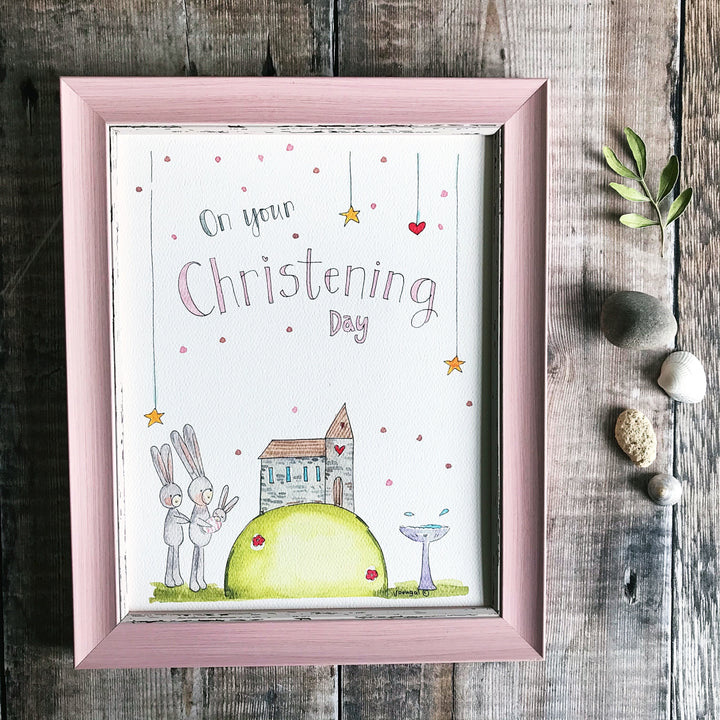 "Christening Girl" Personalised Print