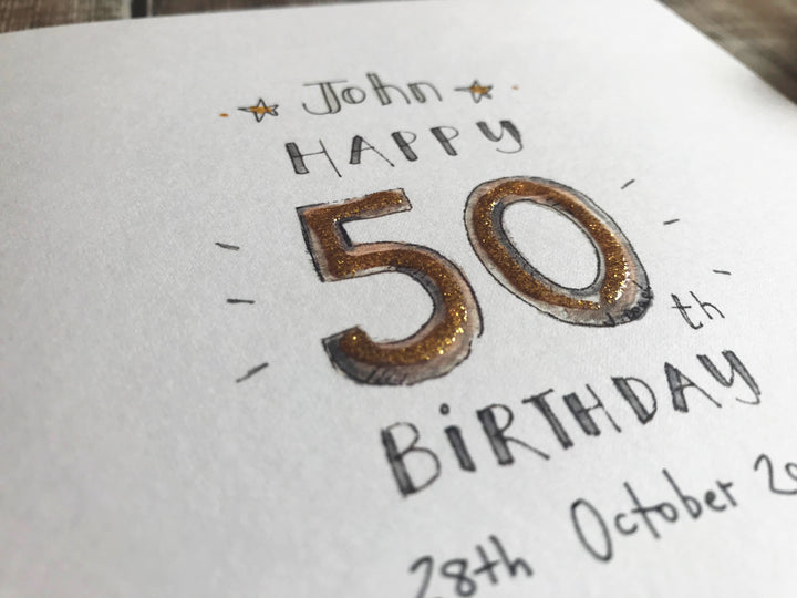 Happy 50th Birthday Card - Personalised