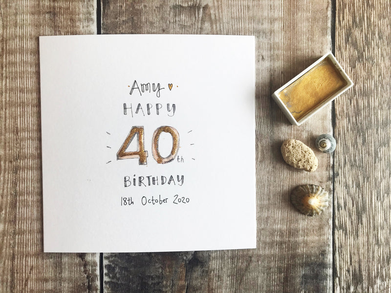 Happy 40th Birthday Card - Personalised