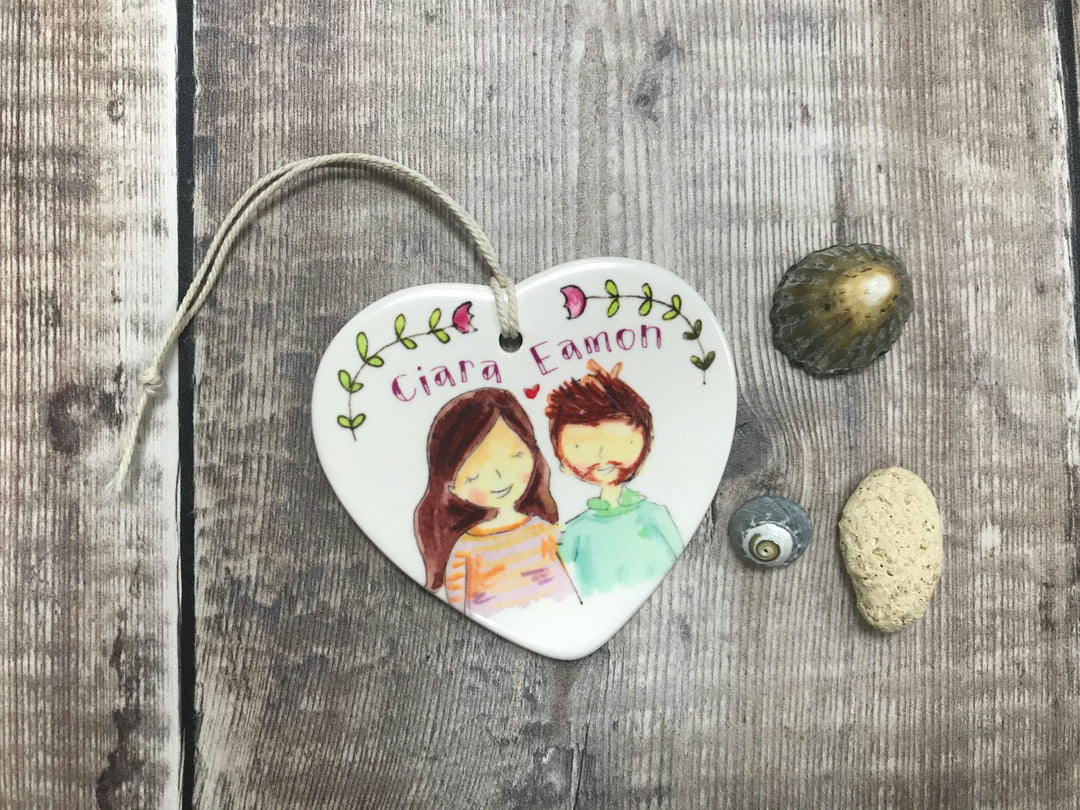 Little Couple Ceramic Heart