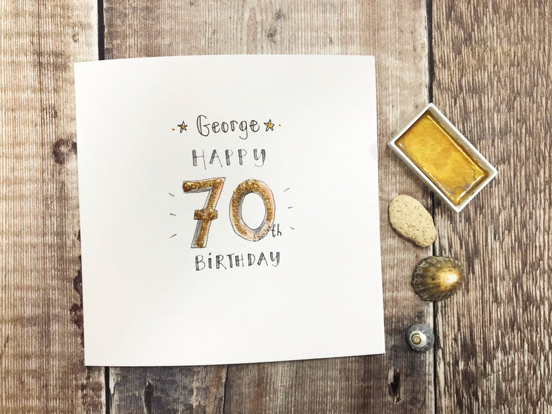Happy 70th Birthday Card - Personalised