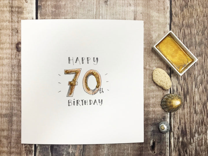 Happy 70th Birthday Card - Personalised