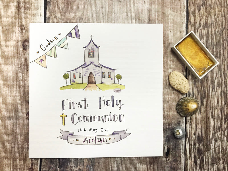 New First Holy Communion, Church Card - Personalised