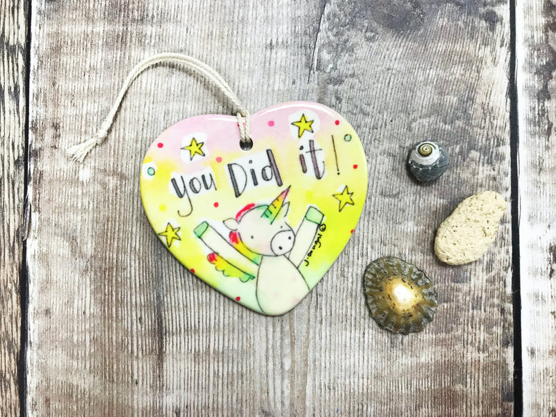 "You did it!" Ceramic Heart NON PERSONALISED