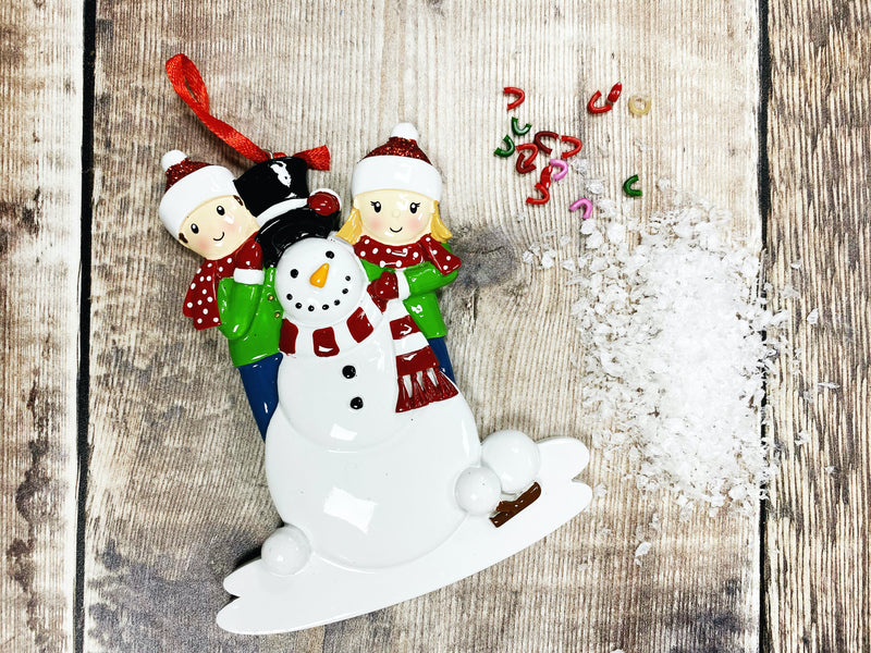 Building a Snowman Hanging Christmas Decoration
