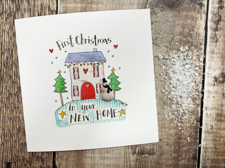 "First Christmas in your New Home House" Christmas Card - Personalised