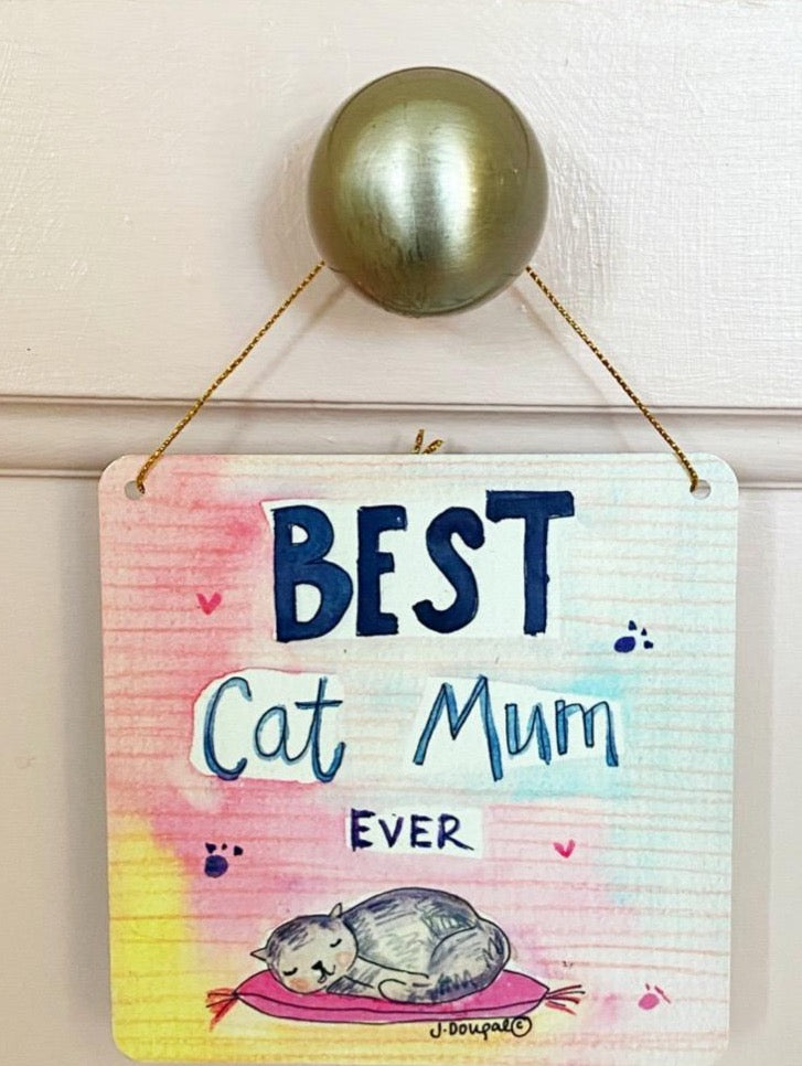 Best Cat Mum Little Metal Hanging Plaque