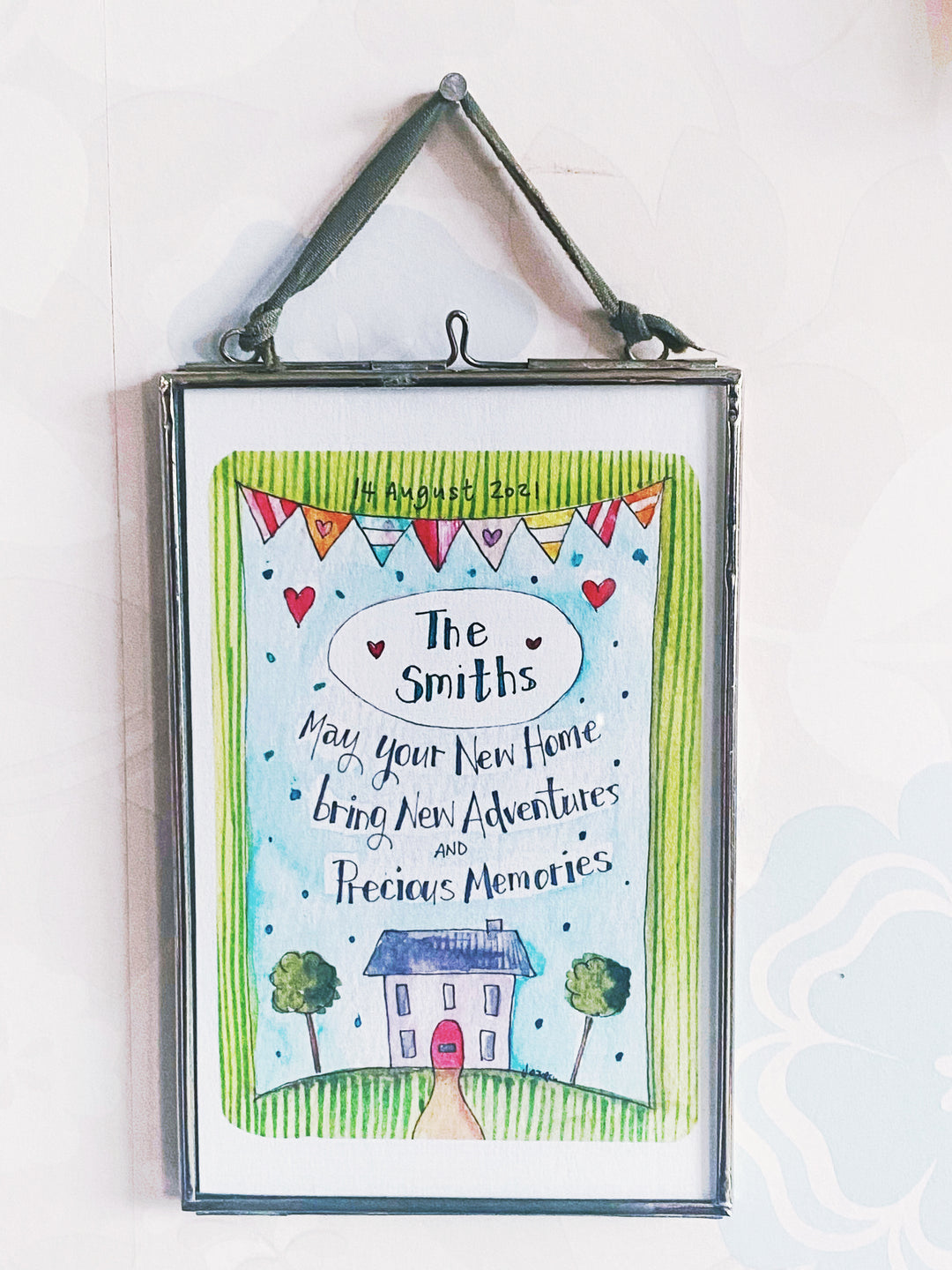 New Home Hanging Glass Picture