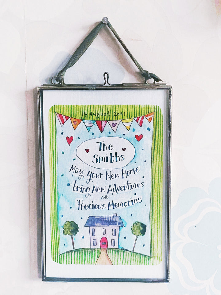 New Home Hanging Glass Picture