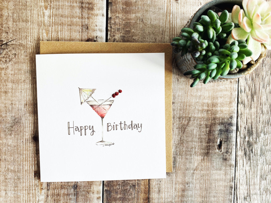 Happy Birthday Cocktail Card - Personalised