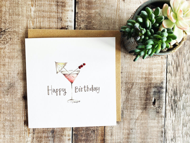 Happy Birthday Cocktail Card - Personalised