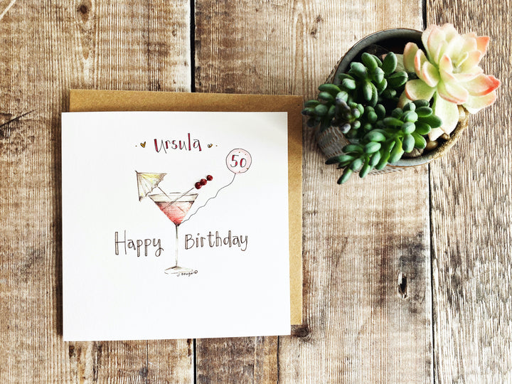 Happy Birthday Cocktail Card - Personalised