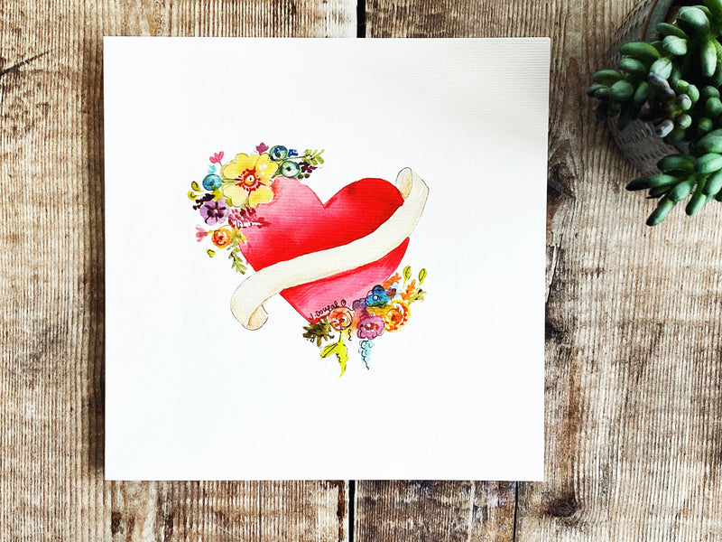 Little Floral Heart Card - Personalised