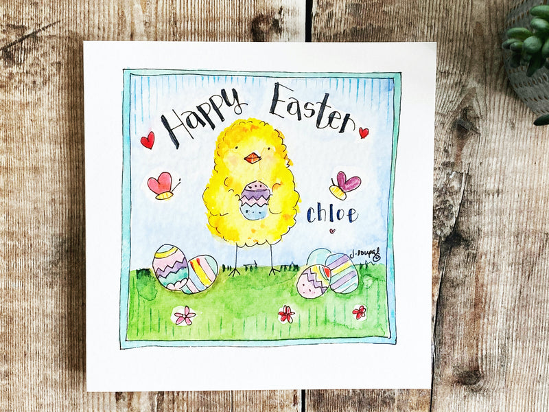 "Easter Chick" Card - Personalised