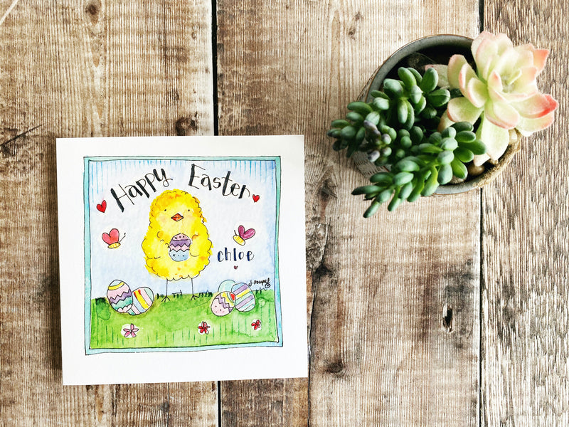 "Easter Chick" Card - Personalised
