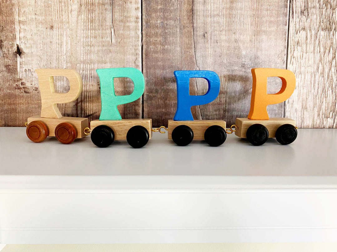 Wooden Train Letter P