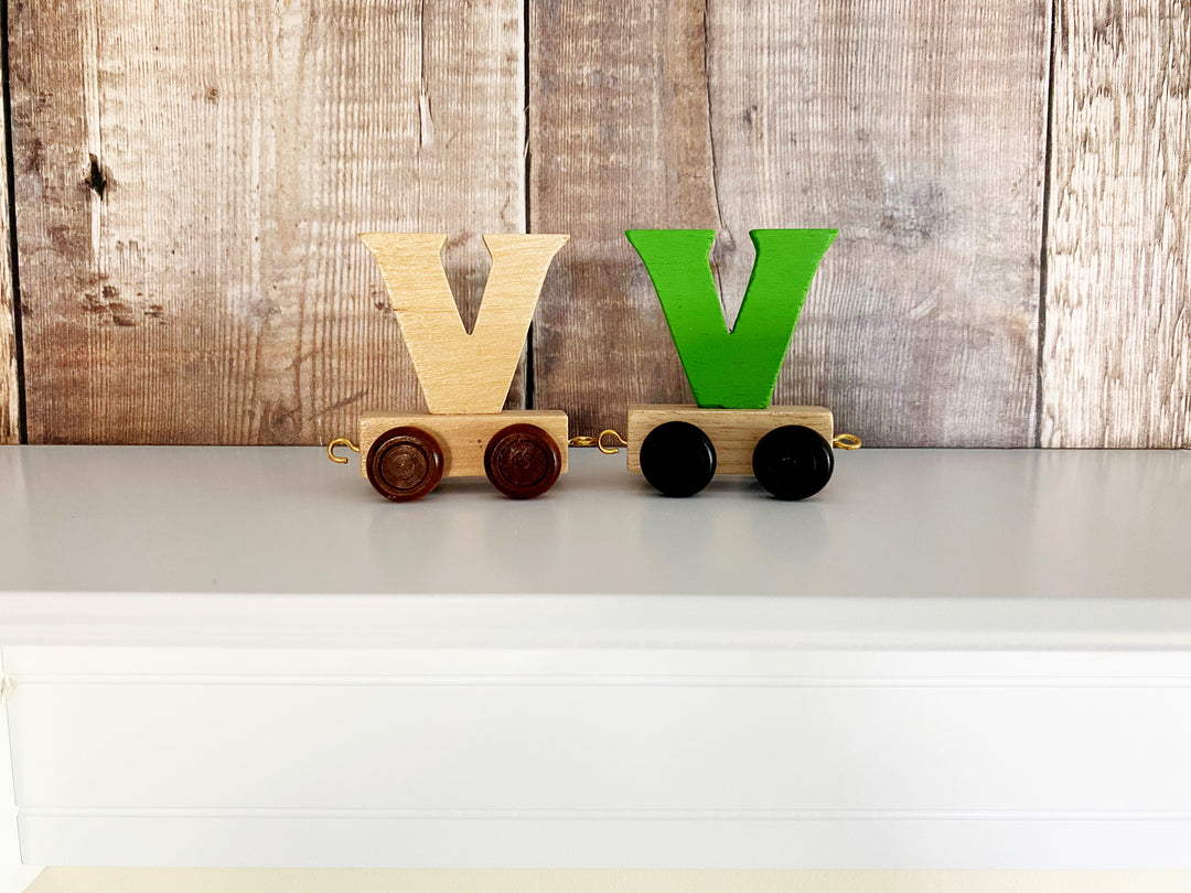 Wooden Train Letter V