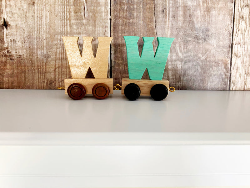 Wooden Train Letter W