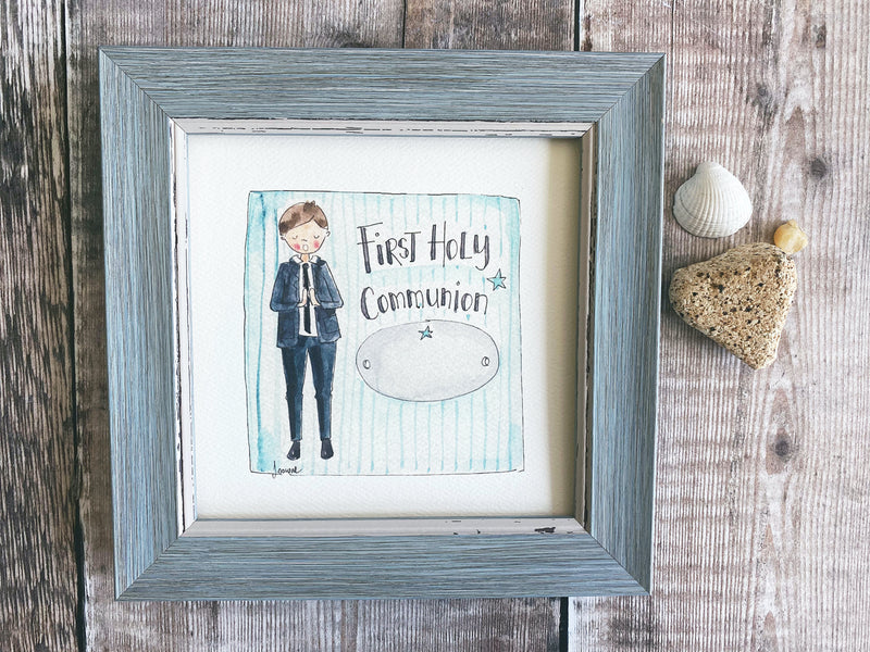 Framed Print Boy "First Holy Communion" can be personalised