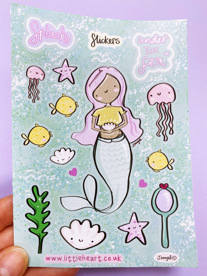 Under the Sea Mermaid Sticker Sheet