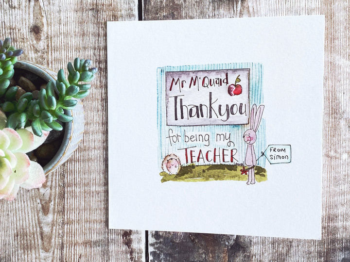 Thank You Teacher Card - Personalised