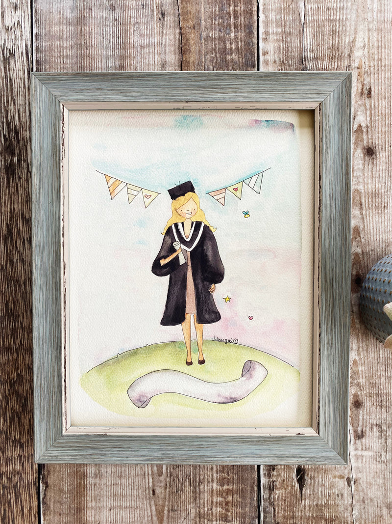 NEW"Girl Graduate" Print with background