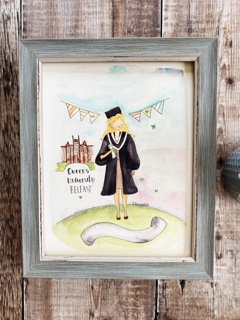 NEW"Girl Graduate" Print with background
