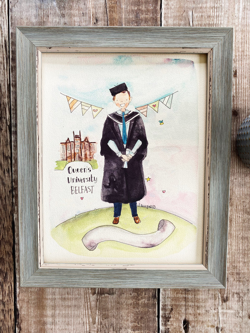 NEW "Boy Graduate" Print with background