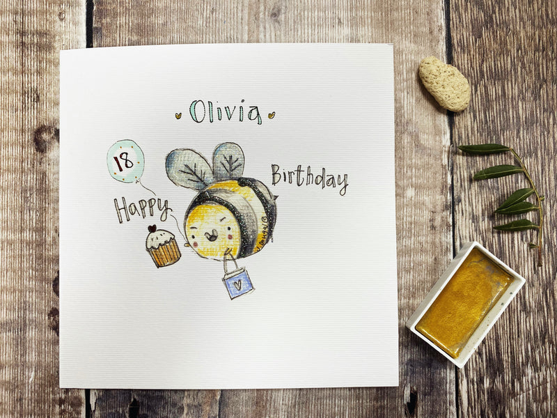 Little Bee Birthday Card