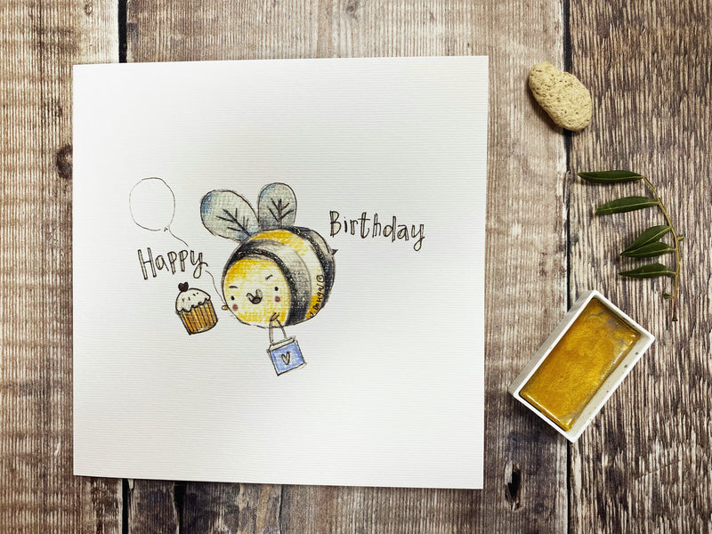 Little Bee Birthday Card